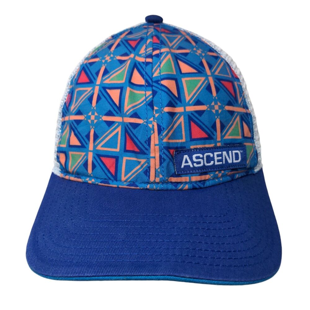 Ascend Snapback Trucker Hat Multicolor OSFM Adjustable Abstract Print Mesh Back